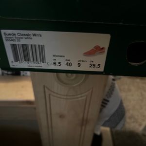 Peach and white Suade puma